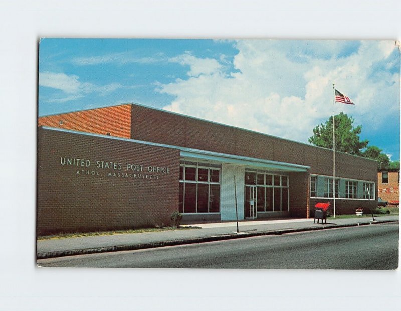 Postcard U. S. Post Office Building, Athol, Massachusetts