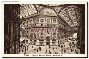 Old Postcard Milano Interno Galleria Vittario Emamuele II