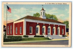 1951 US Post Office Building Stair Entrance Roadside La Grange Illinois Postcard