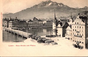 Switzerland Luzern Neue Bruecke and Pilatus