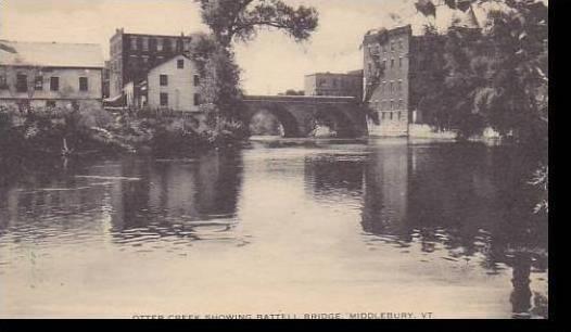 Vermont Middlebury Otter Creek Showing Battell Bridge  Artvue