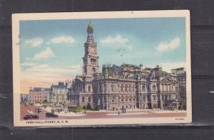 NEW SOUTH WALES, SYDNEY, TOWN HALL, c1930 ppc., unused.