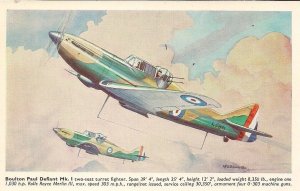 Airplane, WWII Era Boulton Paul Defiant Fighter Squadron in Flight 1939-45