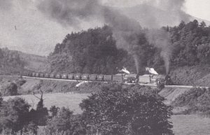 Virginia Panoramic View Of Coal Train Climbing Blue Ridge Mountain