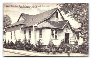First Christian Church Osawatomie Kansas Postcard