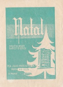 Brasil Sao Paulo Hotel Natal Vintage Luggage Label sk2452