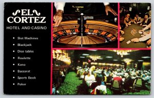 Gambling~Las Vegas Nevada~El Cortez Hotel & Casino Multi-View~Vintage Postcard
