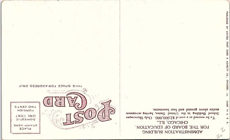 Postcard BUILDING SCENE Chicago Illinois IL AI6365