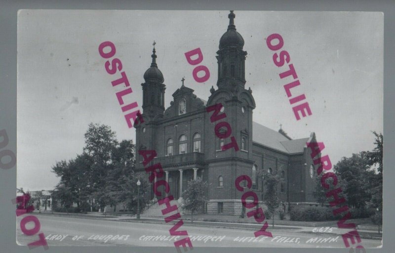 Little Falls MINNESOTA RPPC 1960 CATHOLIC CHURCH nr Pierz Royalton Randall MN