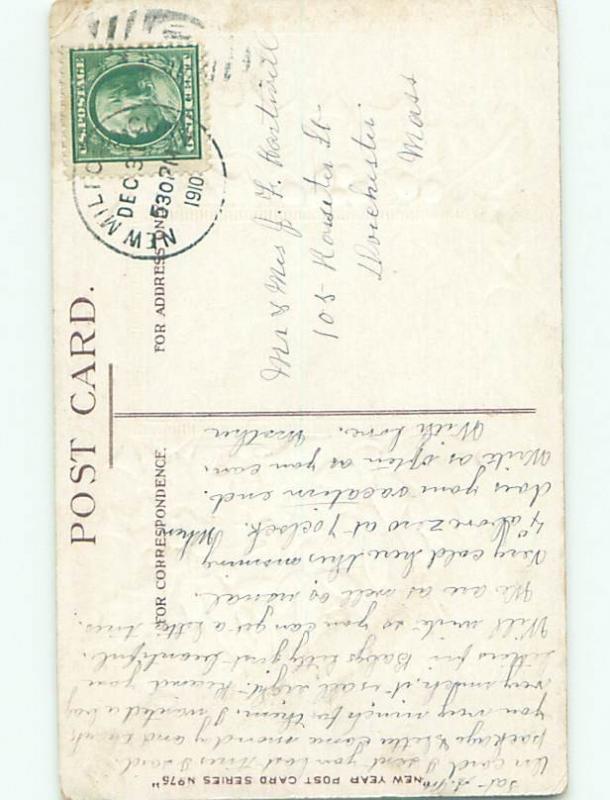 Divided-Back NEW YEAR SCENE Great Postcard W7586