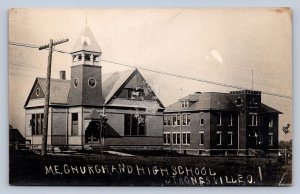 JH99/ Strongsville Ohio RPPC Postcard c1910 M.E. Church High School  31