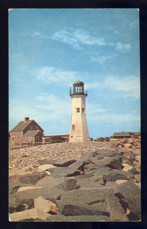 Scituate, Massachusetts/Mass/MA Postcard, View Of Scituate Light/Lighthouse