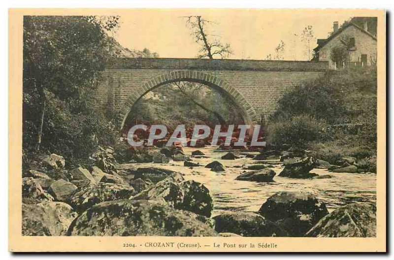 Old Postcard Crozant Creuse bridge over the Sedelle