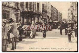 Postcard Old Nice Marche aux Fleurs Facade of & # 39Opera