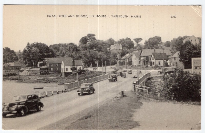 Yarmouth, Maine, Royal River And Bridge, U.S. Route 1