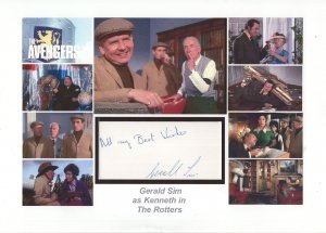 Gerald Sim in The Rotters Avengers TV Show Hand Signed Card Autograph