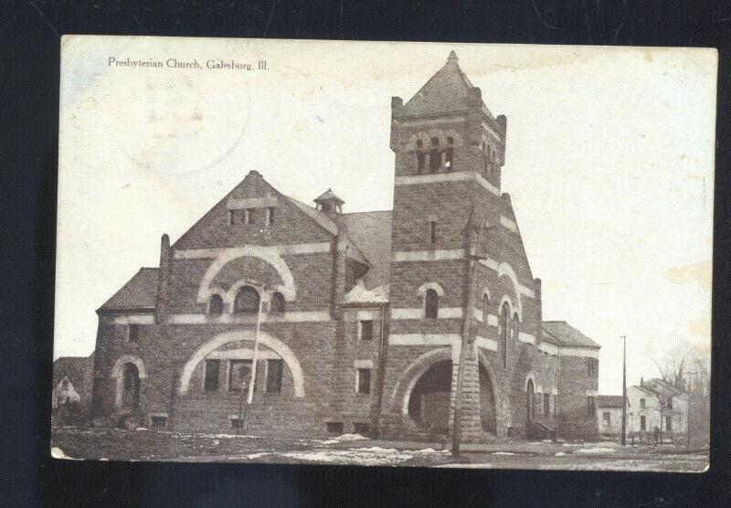 GALESBURG ILLINOIS PRESBYTERIAN CHURCH VINTAGE POSTCARD BEAUMONT TEXAS