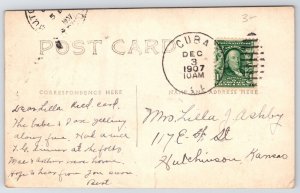 Cuba Illinois~United Methodist Episcopal Church~Belltower~Door Columns~RPPC 1907