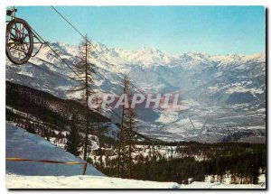 Postcard Modern Risoul Hautes Alpes Teleski of Melezet