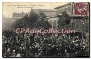 Postcard Old Paris Central Market Hall