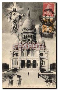 Old Postcard Paris The Basilica of Montmartre and the Sacred Heart of Jesus