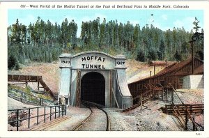 Postcard TRAIN STATION SCENE Middle Park Colorado CO AI2733