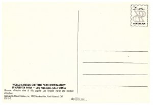 Griffith Park Observatory Reflection Old Car Los Angeles CA Continental Postcard