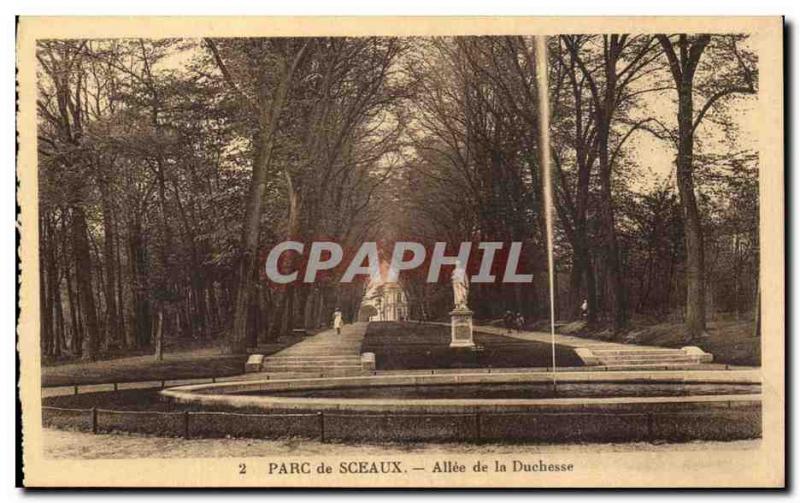 Old Postcard Sceaux Park Allee Duchess