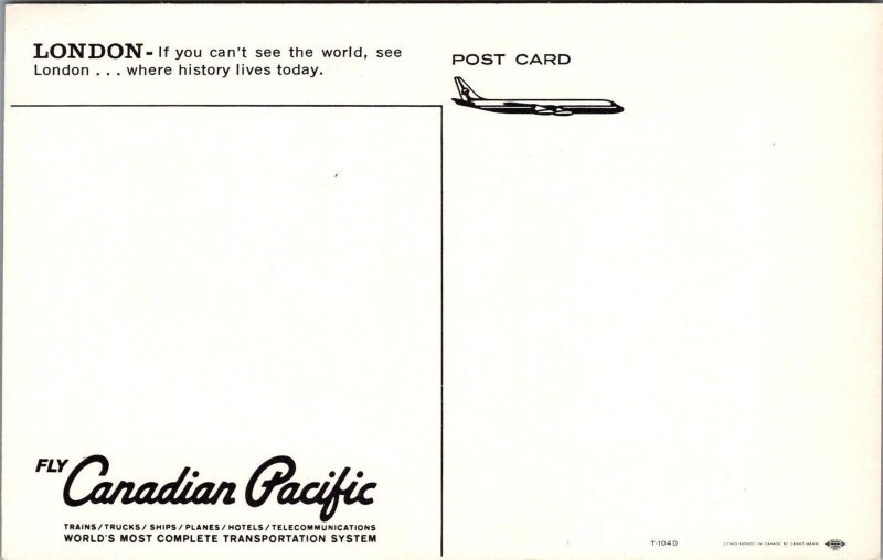 Postcard Airline Fly Canadian Pacific Airlines London