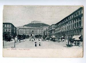 191287 ITALY NAPOLI Piazza municipio Vintage postcard