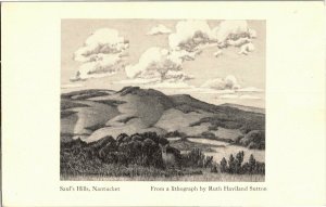 Saul's Hills, Nantucket by Ruth Haviland Sutton Litho Vintage Postcard D74