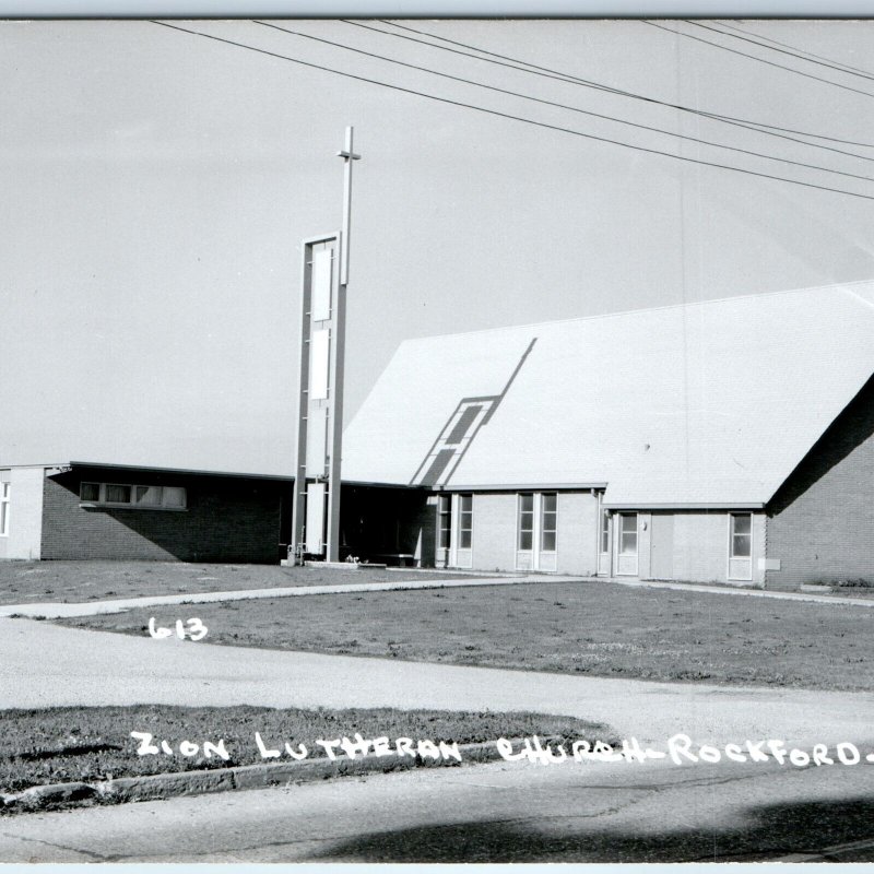 c1950s Rockford, IA RPPC Zion Lutheran Church Real Photo Postcard Pearson A103