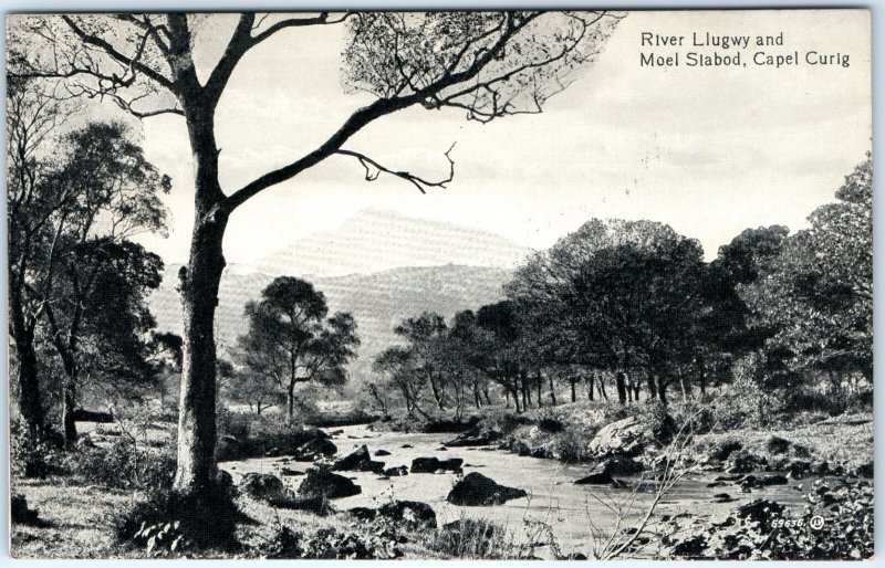 c1910s Capel Curig, Wales Postcard River Llugwy Moel Siabod Mountain A371