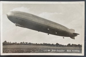 Mint RPPC Real Picture Postcard Graf Zeppelin  LZ 127 Airship Departure