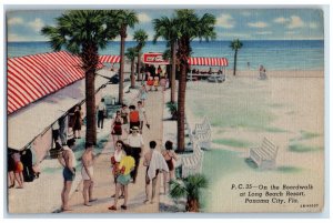 1946 On The Boardwalk at Long Beach Resort Panama City FL Vintage Postcard 