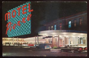 h2337 - MONTREAL Quebec Postcard 1960s Motel Pierre at Night. Classic Cars