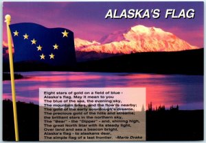 Postcard - Alaska's Flag & Mount McKinley, Alaska 