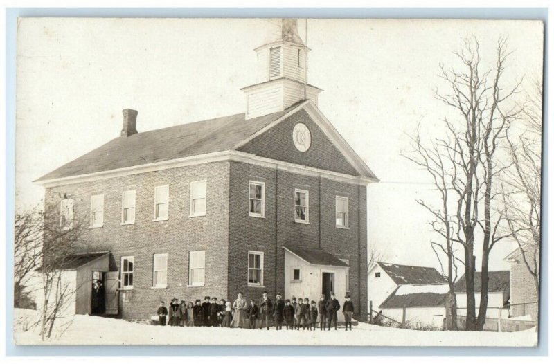 c1910's School Academy Students Clarenceville Quebec Canada RPPC Photo Postcard