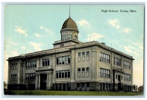 c1910s High School Building Exterior Tulsa Oklahoma OK Unposted Vintage Postcard