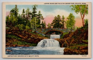 MN Lester River and Falls Lester Park Duluth Minnesota Postcard I27