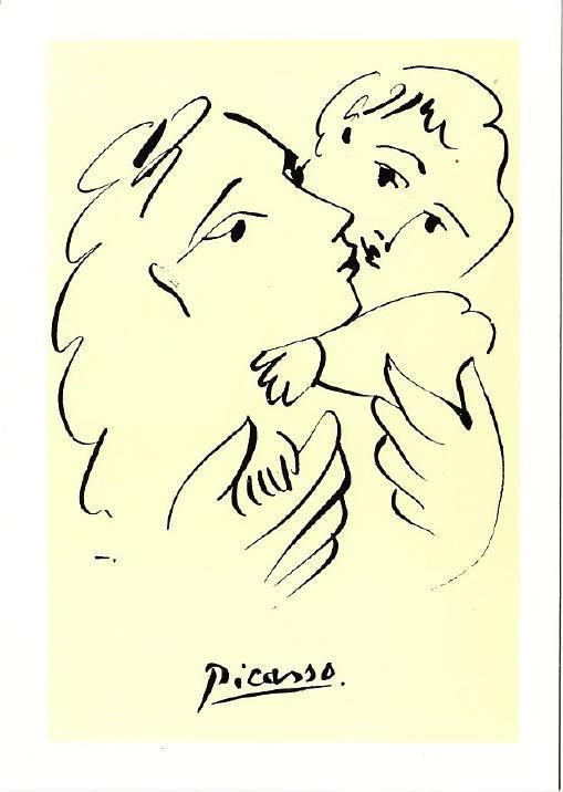 Mother And Child (Picasso), Drawing by Eric Chattell