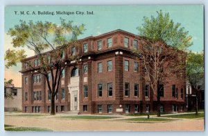 Michigan City Indiana IN Postcard Y.M.C.A. Building Exterior Roadside c1920's