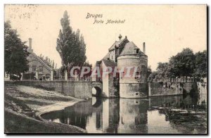 Belgium Bruges Old Postcard Gate Marechal