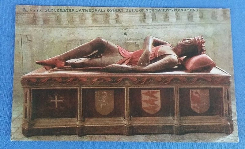 Vintage Postcard Gloucester Cathedral Robert Duke Of Normandy Monument  C1B