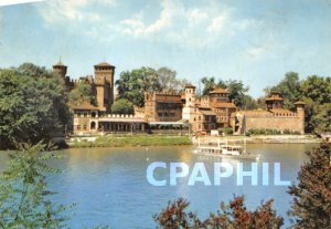 Postcard Modern TORINO Castello Medioevale e Fiume Po Boat