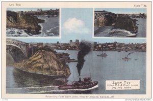 ST. JOHN, New Brunswick, Canada, 1930-1940's; Reversing Falls, Low Tide, High...