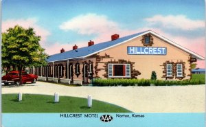 1950s Hillcrest Motel Norton Kansas Postcard