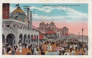 Postcard Boardwalk View Million Dollar Pier Atlantic City NJ