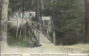 NEWTON JUNCTION NH Rustic Bridge Camp Wilder c1910 Postcard