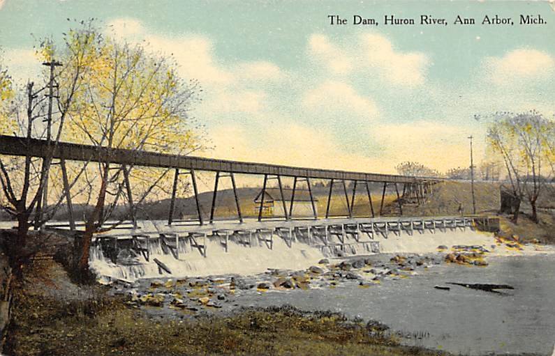 Huron River The Dam - Ann Arbor, Michigan MI